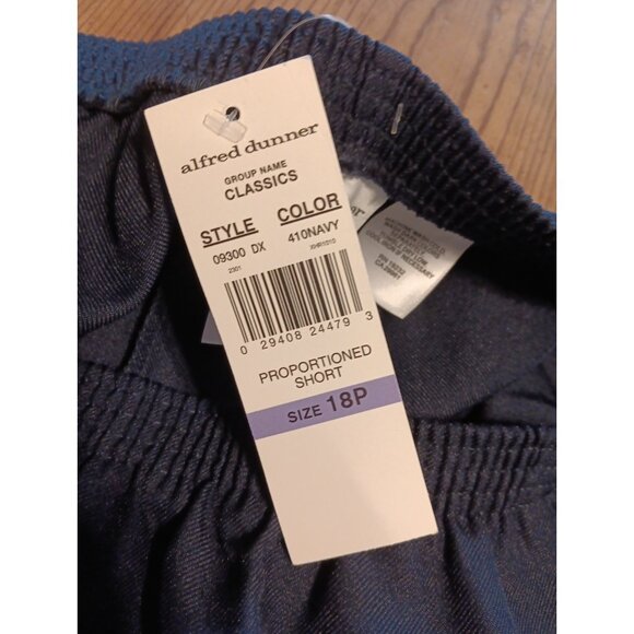 Alfred Dunner Petite Womens 18P Navy Polyester Pull On Pants Short Length 09300 - Picture 7 of 7